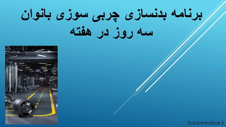 برنامه بدنسازی چربی سوزی بانوان سه روز در هفته